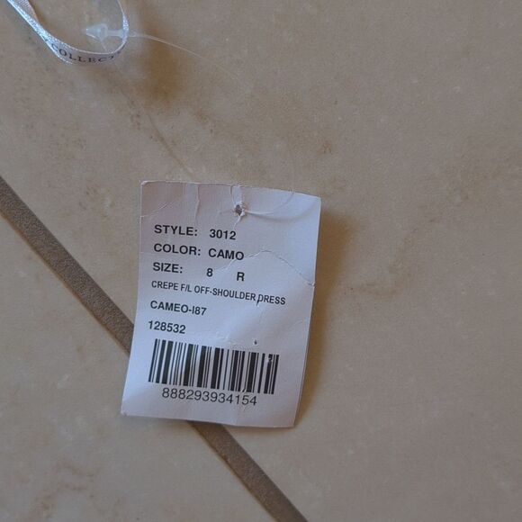 NWT Dessy Collection Off-Shoulder Light Pink Maxi Dress 3012 Cross Back Size 8 - Picture 9 of 15